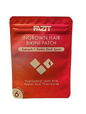 Fazit Ingrown Hair Bikini Patch 6 Count Hydrocolloid Lactic Acid Azelaic Acid